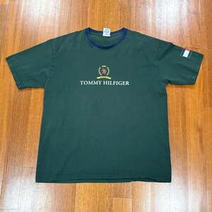 Rare Vintage 90s Tommy Hilfiger Lions Club Embroidered Crest T-Shirt XL USA